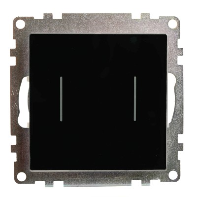 Выключатель 2-клавишный сенсорный (механизм) 250В, 5А, серия Катрин, черный 50273