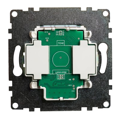 Выключатель 2-клавишный сенсорный (механизм) 250В, 5А, серия Катрин, черный 50273