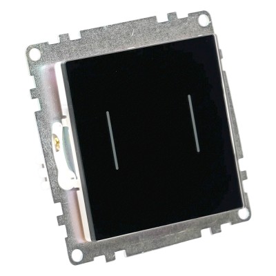 Выключатель 2-клавишный сенсорный (механизм) 250В, 5А, серия Катрин, черный 50273