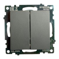 Выключатель 2-клавишный (механизм) 250В, 10А, серия Катрин, графит, GLS10-7104-06 49411