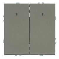 Выключатель 2-клавишный c индикатором (механизм), STEKKER, 250В, 10А, серия Эмили, RSW10-5102-09, антрацит, soft touch 49916