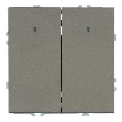 Выключатель 2-клавишный c индикатором (механизм), STEKKER, 250В, 10А, серия Эмили, RSW10-5102-09, антрацит, soft touch 49916