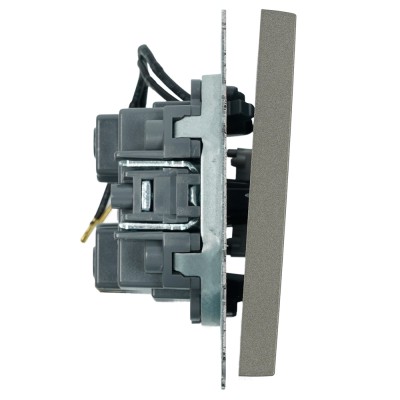 Выключатель 1-клавишный c индикатором (механизм), STEKKER, 250В, 10А, серия Эмили, RSW10-5101-09, антрацит, soft touch 49915