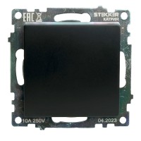 Переключатель перекрестный 1-клавишный (механизм), STEKKER GLS10-7110-05, 250V, 10А, серия Катрин, черный 49177 Переключатель перекрестный 1-клавишный (механизм), STEKKER GLS10-7110-05, 250V, 10А, серия Катрин, черный 49177