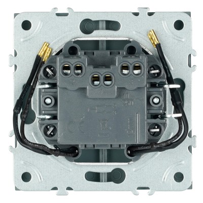 Выключатель 2-клавишный c индикатором (механизм), STEKKER, 250В, 10А, серия Эмили, RSW10-5102-09, антрацит, soft touch 49916