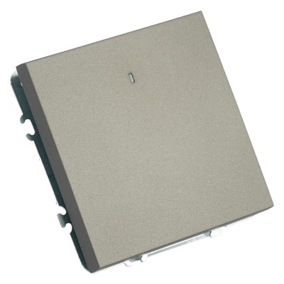 Выключатель 1-клавишный c индикатором (механизм), STEKKER, 250В, 10А, серия Эмили, RSW10-5101-09, антрацит, soft touch 49915