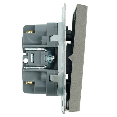 Переключатель перекрестный 2-клавишный (механизм), STEKKER, 250В, 10А, серия Эмили, RSW10-5111-09, антрацит, soft touch 50164