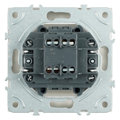 Переключатель перекрестный 1-клавишный (механизм), STEKKER, 250В, 10А, серия Эмили, RSW10-5110-08, кашемир, soft touch 49897