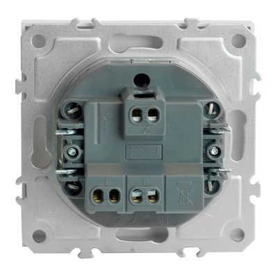 Переключатель 1-клавишный (механизм), СЗК, STEKKER, 250В, 10A, серия Эмили, RSW10-5105-01ZK, белый фарфор, soft touch 50232
