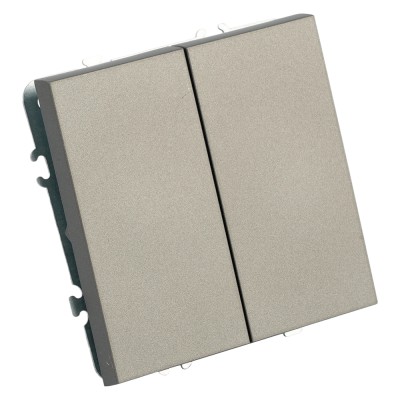 Переключатель перекрестный 2-клавишный (механизм), STEKKER, 250В, 10А, серия Эмили, RSW10-5111-09, антрацит, soft touch 50164