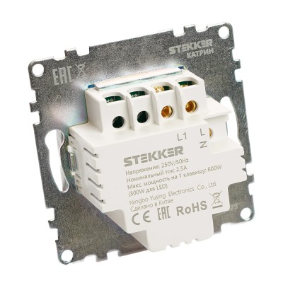 Выключатель 1-клавишный сенсорный (механизм) 250В, 2,5А, серия Катрин, черный 50272