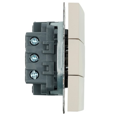 Выключатель 3-клавишный (механизм), STEKKER, 250В, 10А, серия Эмили, RSW10-5108-08, кашемир, soft touch 49896