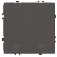 Выключатель 2-клавишный самовозвратный (механизм), STEKKER. 250В, 10А, серия Эмили, RSW10-5113-09, антрацит, soft touch 50367