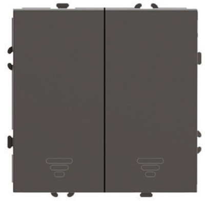 Выключатель 2-клавишный самовозвратный (механизм), STEKKER. 250В, 10А, серия Эмили, RSW10-5113-09, антрацит, soft touch 50367