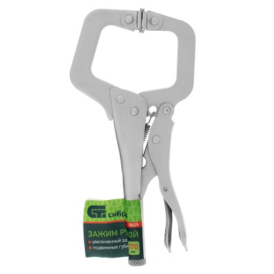 Зажим ручной, увеличенный захват, подвижные губки, 170 мм Сибртех