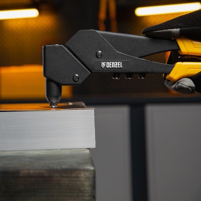 Заклепочник ручной, 285 мм, поворотный, 0-360, заклепки 2,4-3,2-4,0-4,8 мм Denzel Заклепочник ручной, 285 мм, поворотный, 0-360, заклепки 2,4-3,2-4,0-4,8 мм Denzel